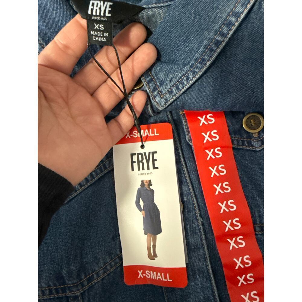 Frye Women's Belted Denim Long-Sleeve Midi Shirtdress, XS - Picture 6 of 6